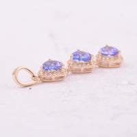 1.59 Ct Trillion Tanzanite 9K Gold Pendant