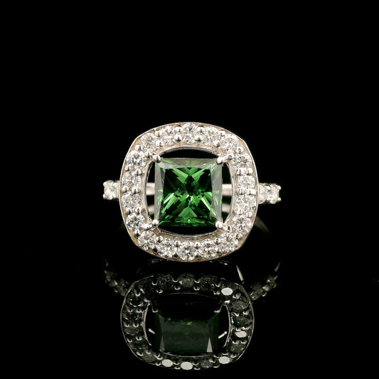 2.15 Carats Green Lab Grown Diamond 14K Gold Ring