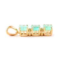 2.59 Ct Oval Mixed Cut Natural Emerald 14K Gold Pendant