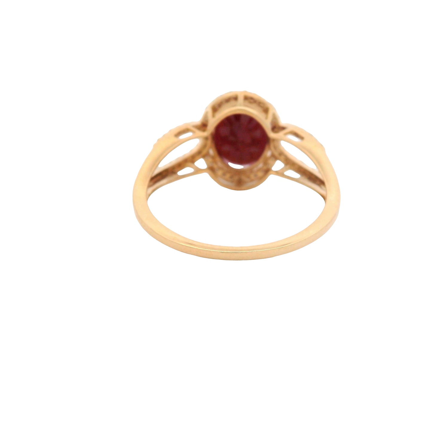 2.48 Ct Oval Mixed Cut Natural Corundum Ruby 14K Gold Ring