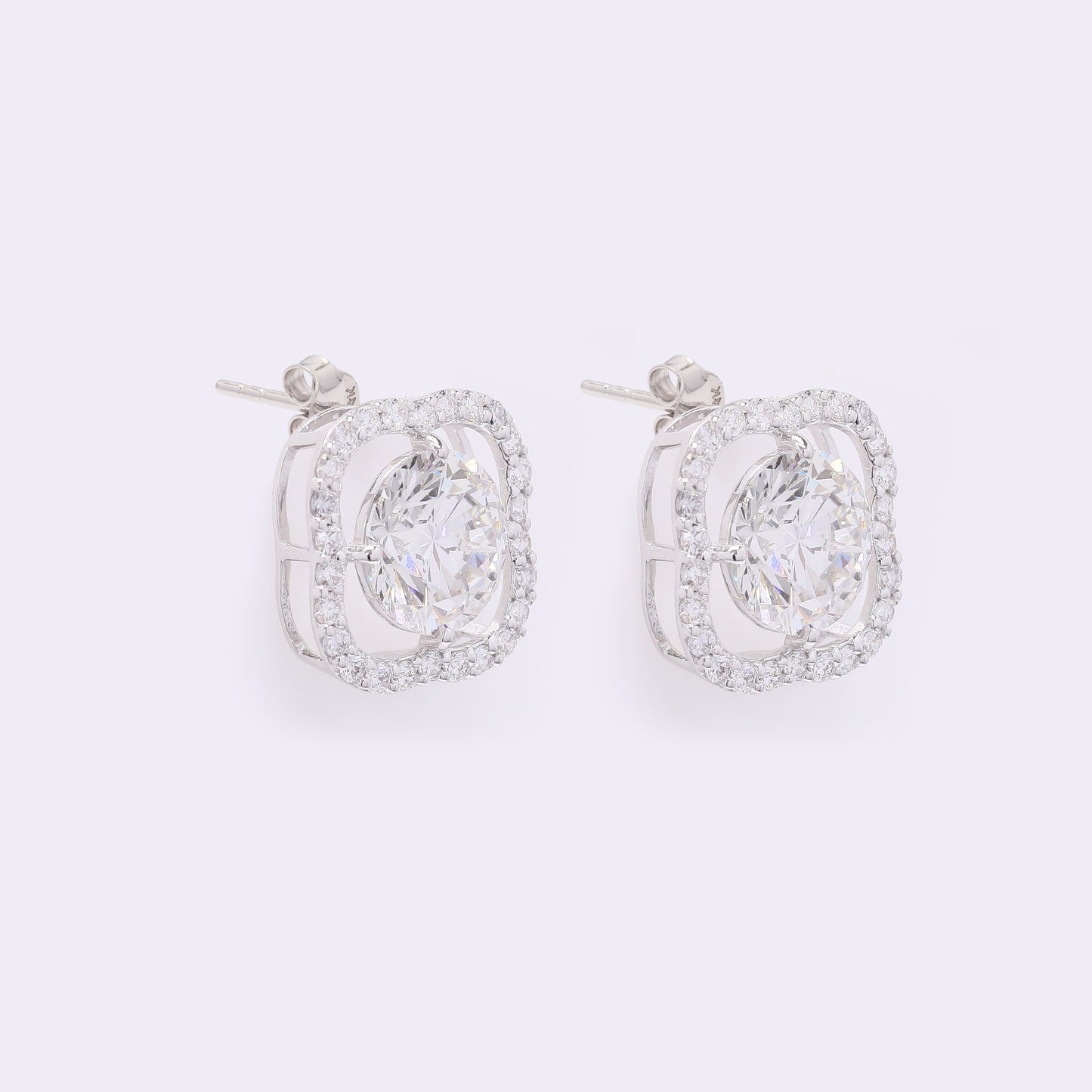 4.69 Carats Lab Grown Diamond 14K Gold Earrings