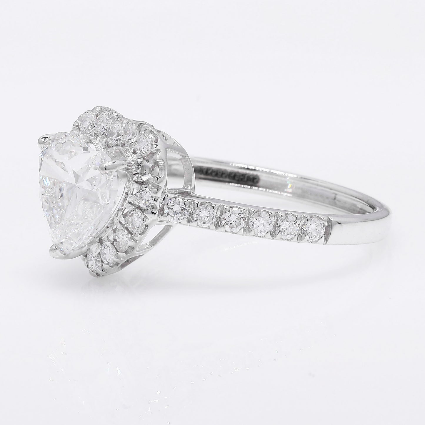 2.42 Ct Heart Brilliant Lab Grown Diamond 14K Gold Ring