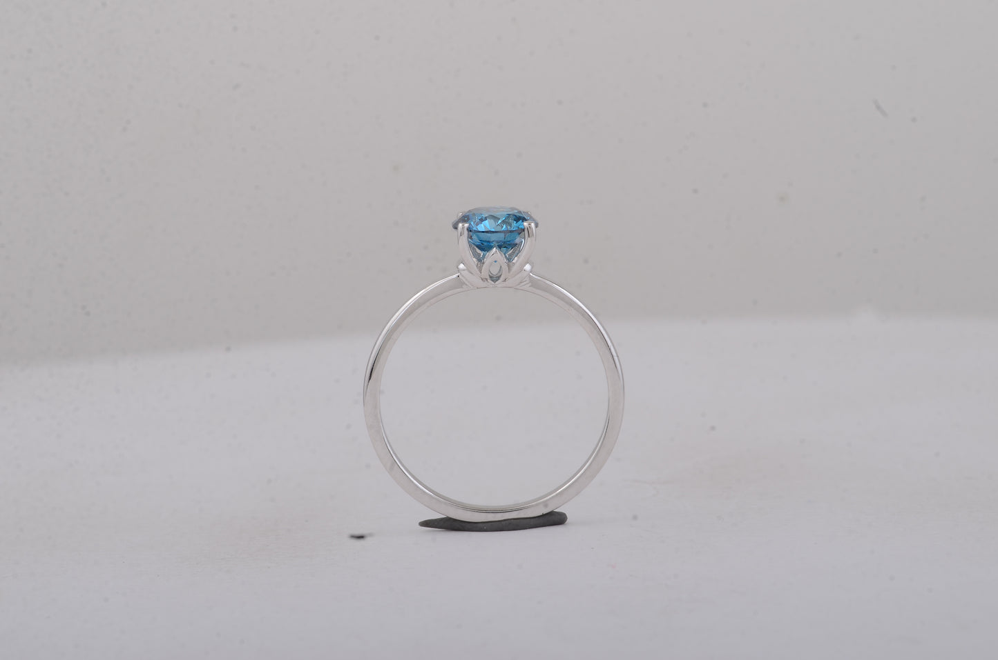 1.12 Carats Blue Lab Grown Diamond 14K Gold Ring