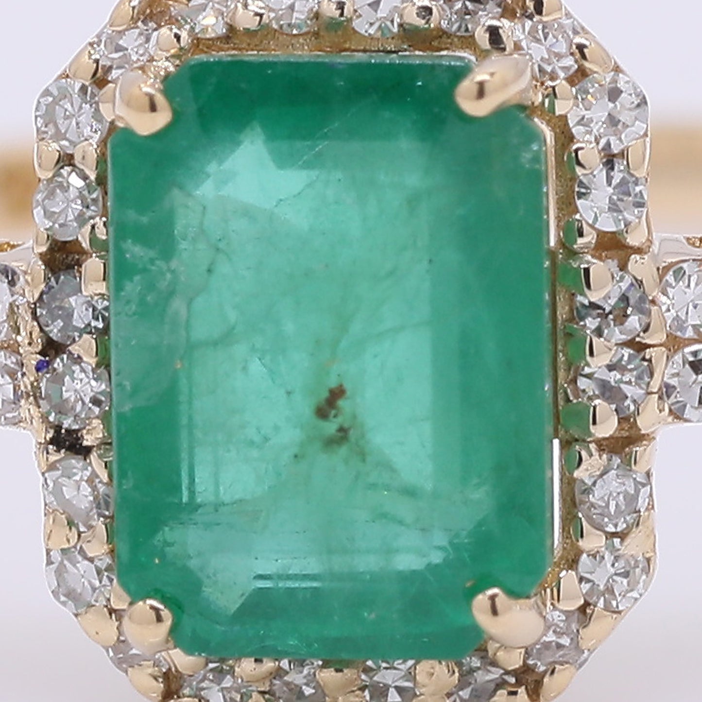 1.25 Ct Octagon Step Cut Natural Emerald 14K Gold Ring