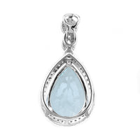 3.35 Ct Pear Mixed Cut Natural Aquamarine 950 Platinum Pendant