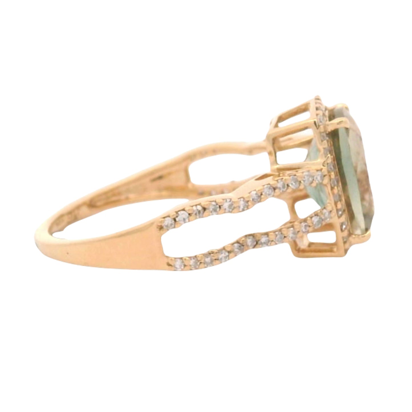 2.39 Ct Cushion Oregon Sunstone 14K Gold Ring