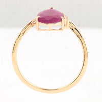 1.71 Ct Pear Ruby 14K Gold Ring
