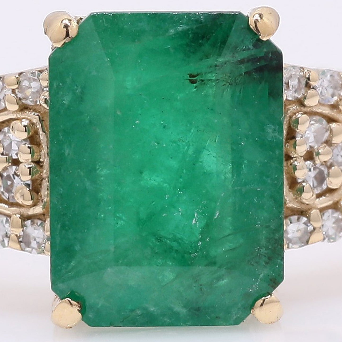 1.75 Ct Octagon Step Cut Natural Emerald 14K Gold Ring