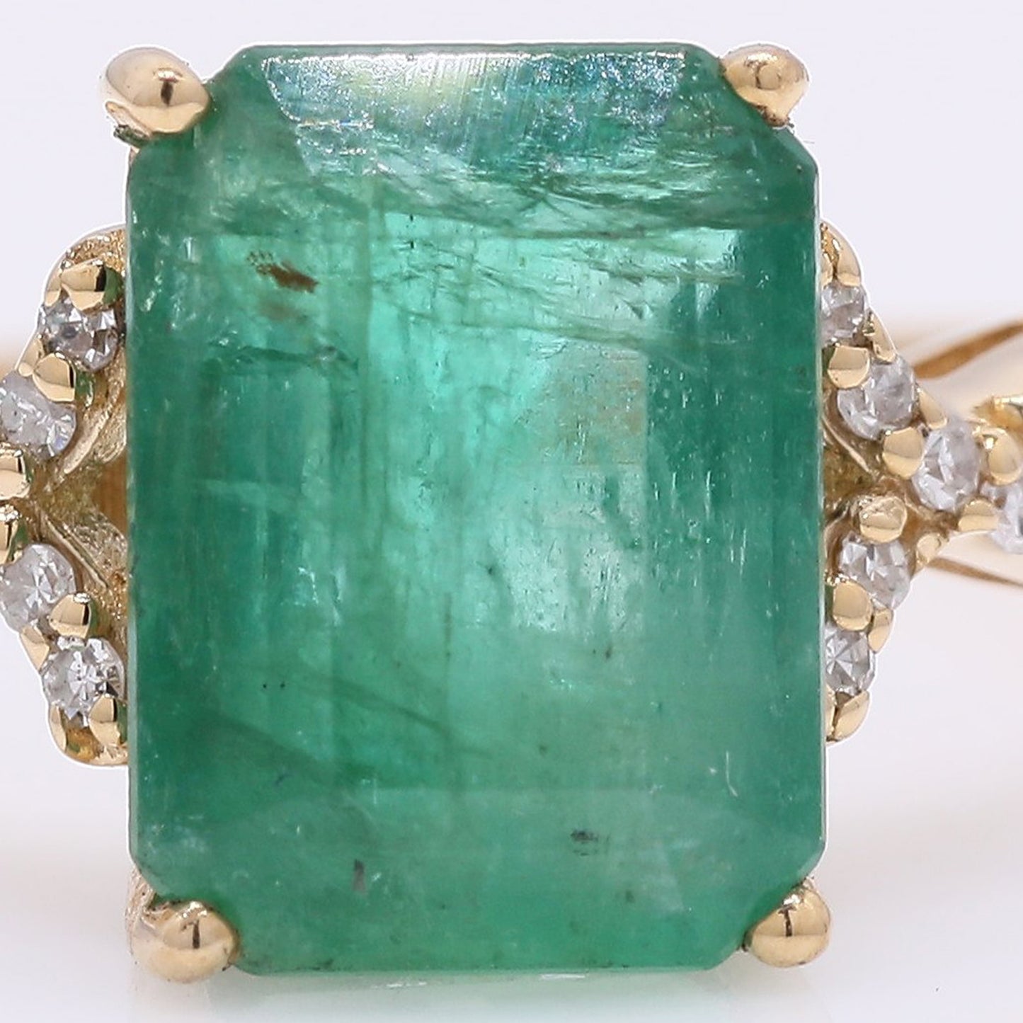 2.27 Ct Octagon Step Cut Natural Emerald 14K Gold Ring