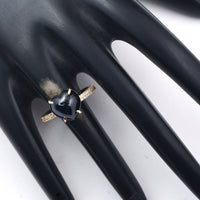 5.85 Ct Heart Cabochon Natural Sapphire 14K Gold Ring