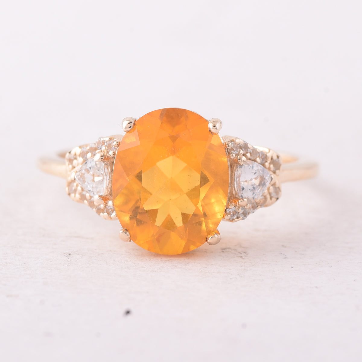 2.09 Ct Oval Fire Opal 9K Gold Ring