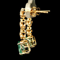 3.11 Ct Oval Emerald 14K Gold Earrings