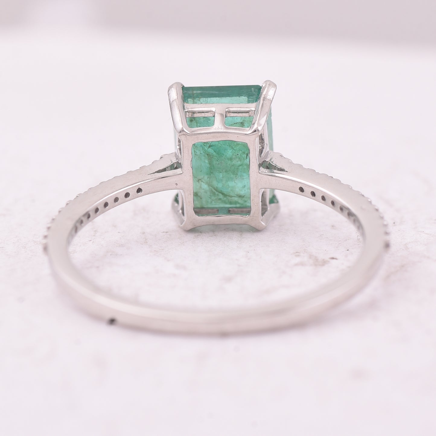 1.83 Ct Octagon Step Cut Natural Emerald 950 Platinum Ring