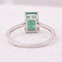 1.83 Ct Octagon Step Cut Natural Emerald 950 Platinum Ring