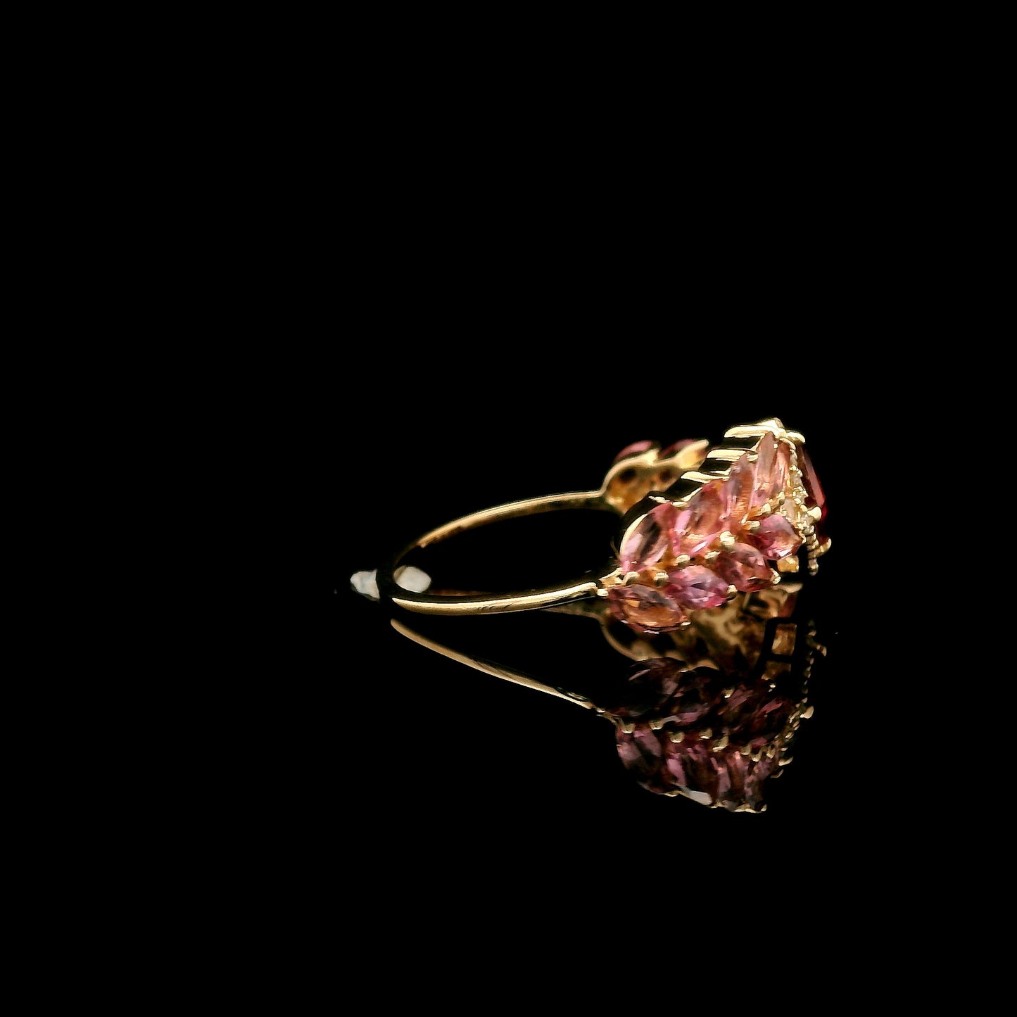 1.59 Ct Square Rubellite 14K Gold Ring