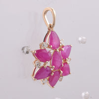 3.52 Ct Pear Natural Ruby 14K Gold Pendant