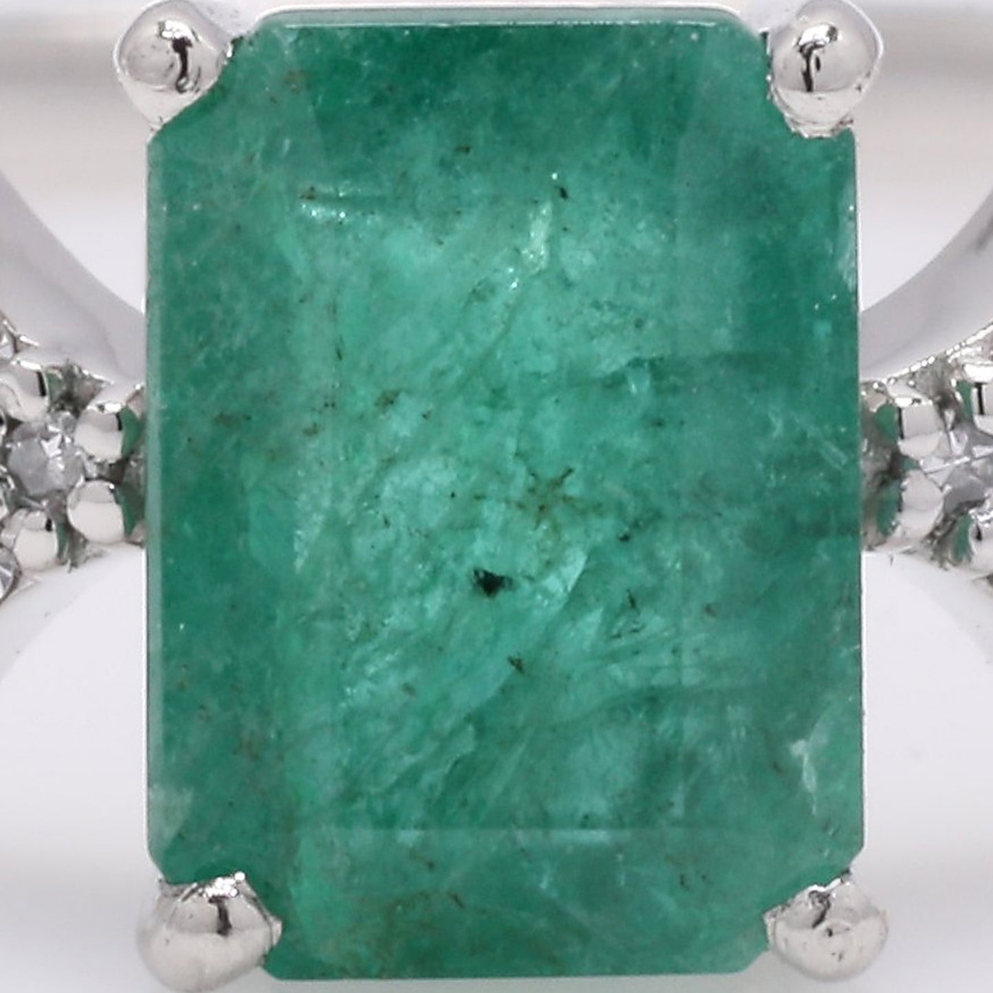 1.10 Ct Octagon Step Cut Natural Emerald 950 Platinum Ring