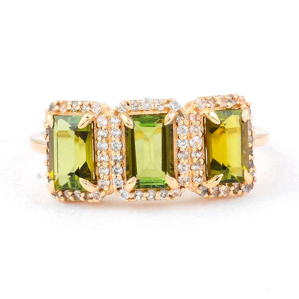 2.14 Ct Octagon Tourmaline 14K Gold Ring