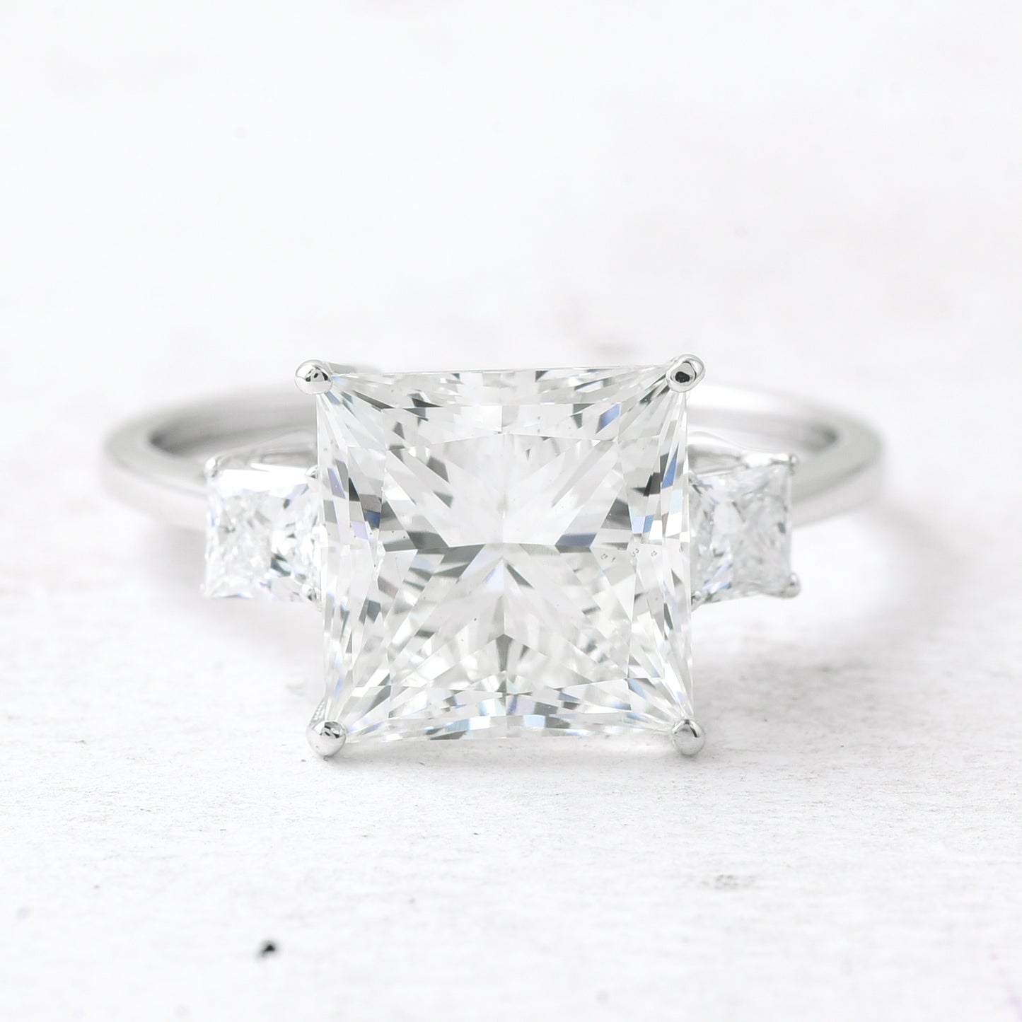 4.83 Ct Square Lab Grown Diamond 14K Gold Ring