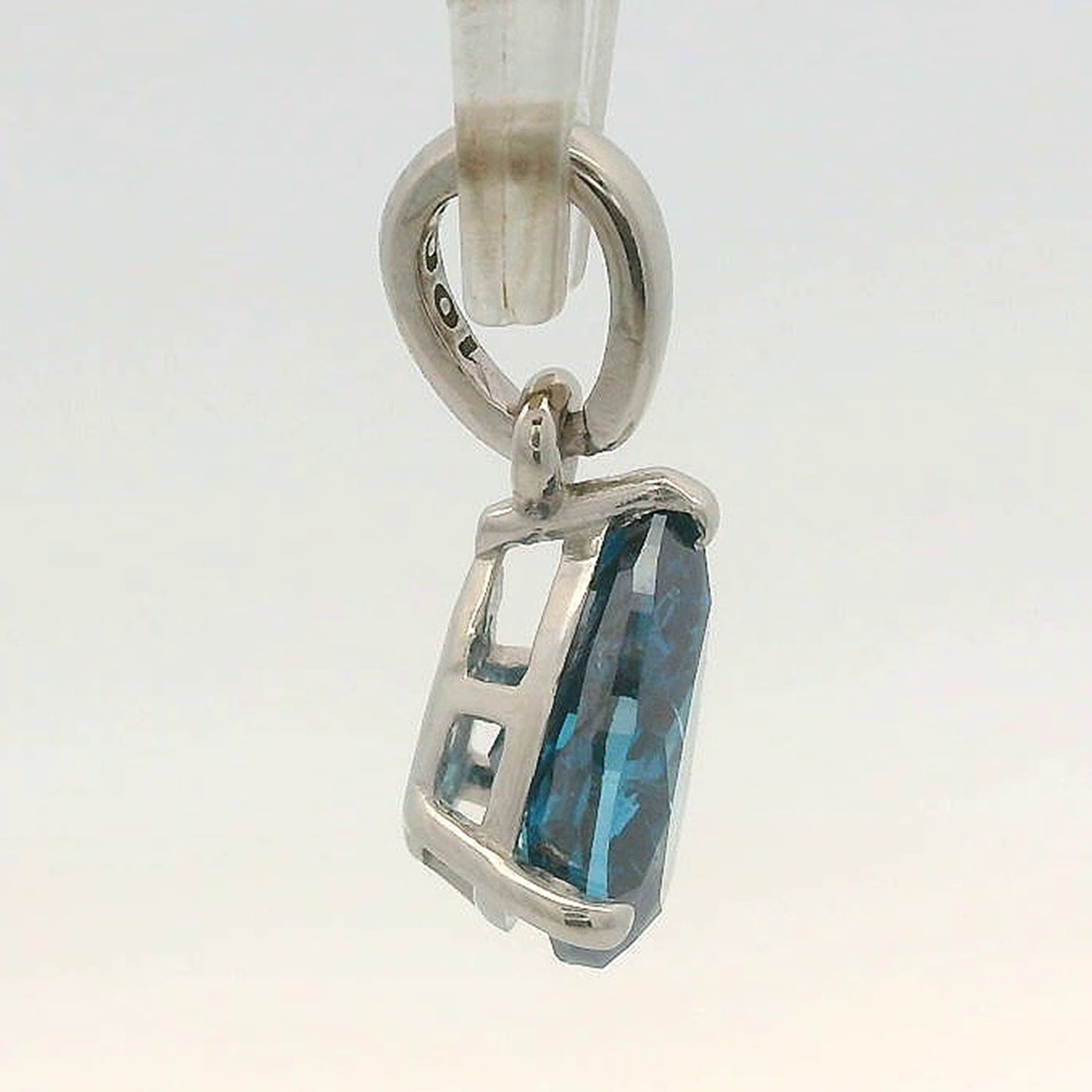 1.04 Ct Pear Blue Diamond 950 Platinum Pendant