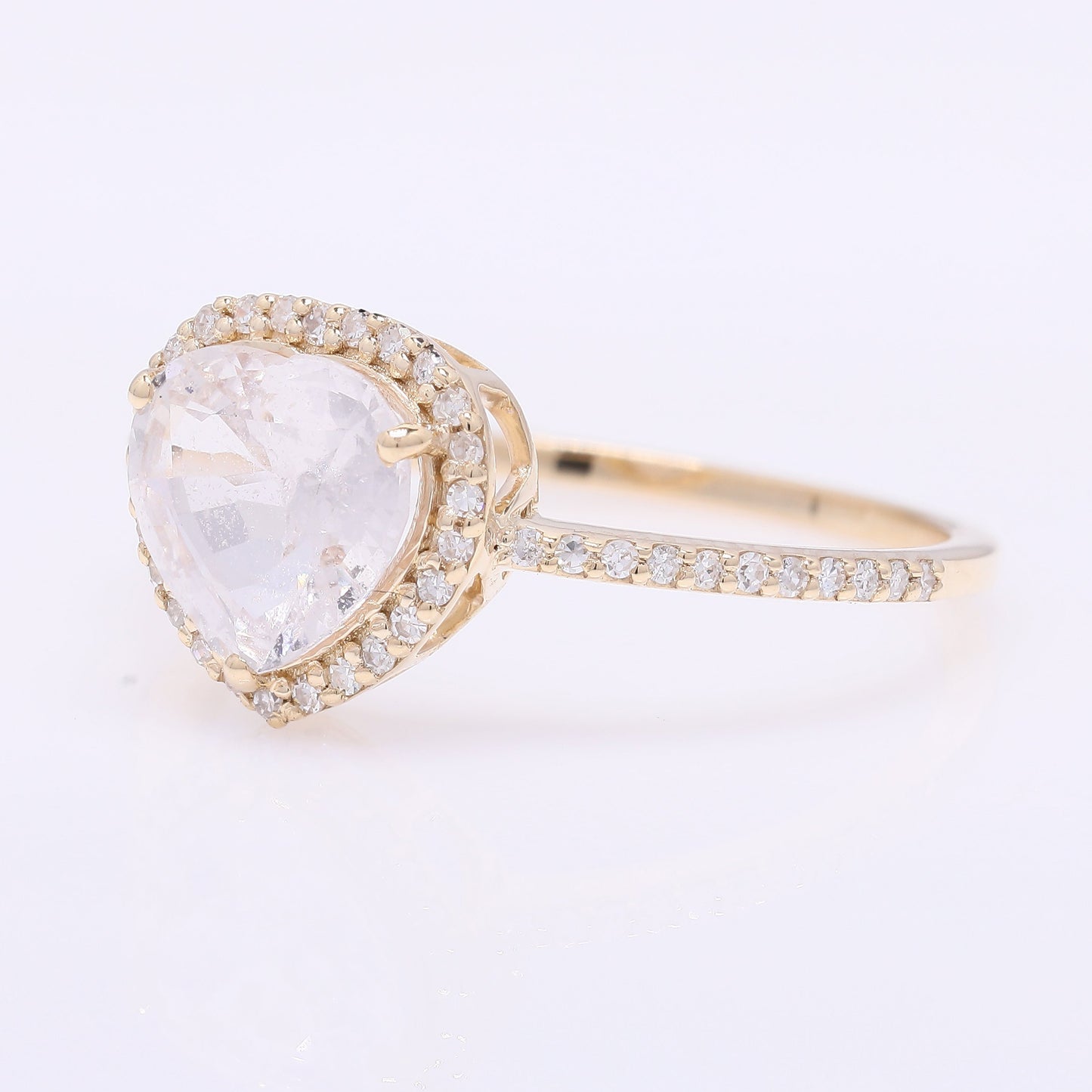 1.87 Ct Pear Mixed Cut Natural Pink Sapphire 14K Gold Ring
