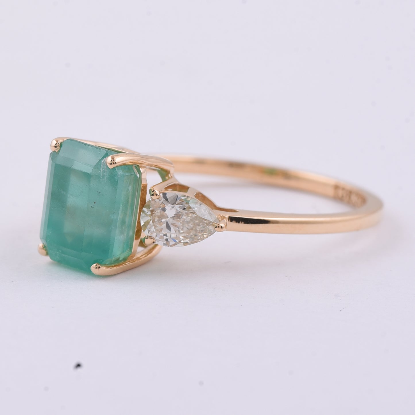 2.81 Ct Octagon Step Cut Natural Emerald 14K Gold Ring