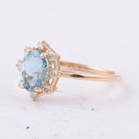 1.26 Ct Oval Natural Aquamarine 14K Gold Ring