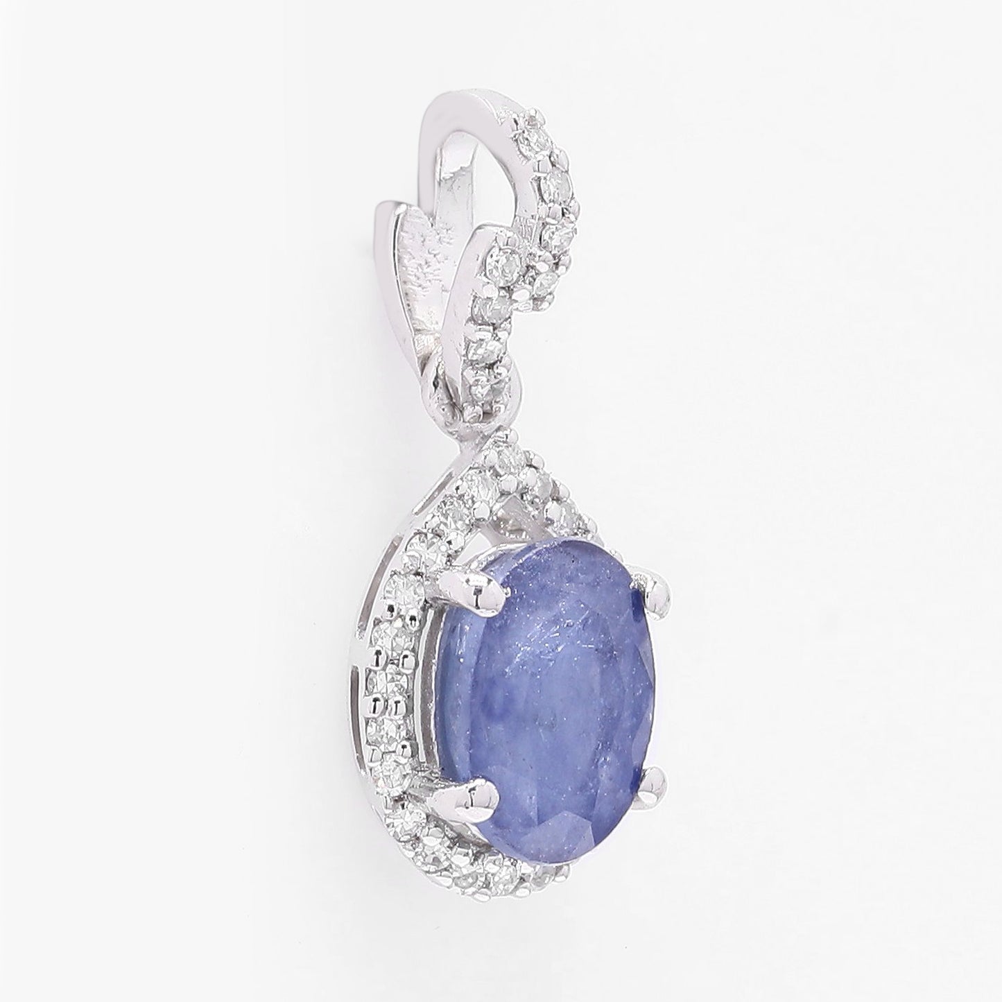 1.34 Ct Oval Mixed Cut Natural Sapphire 950 Platinum Pendant