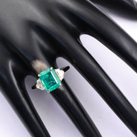 4.72 Ct Octagonal Step Cut Natural Beryl Emerald 18K Gold Ring