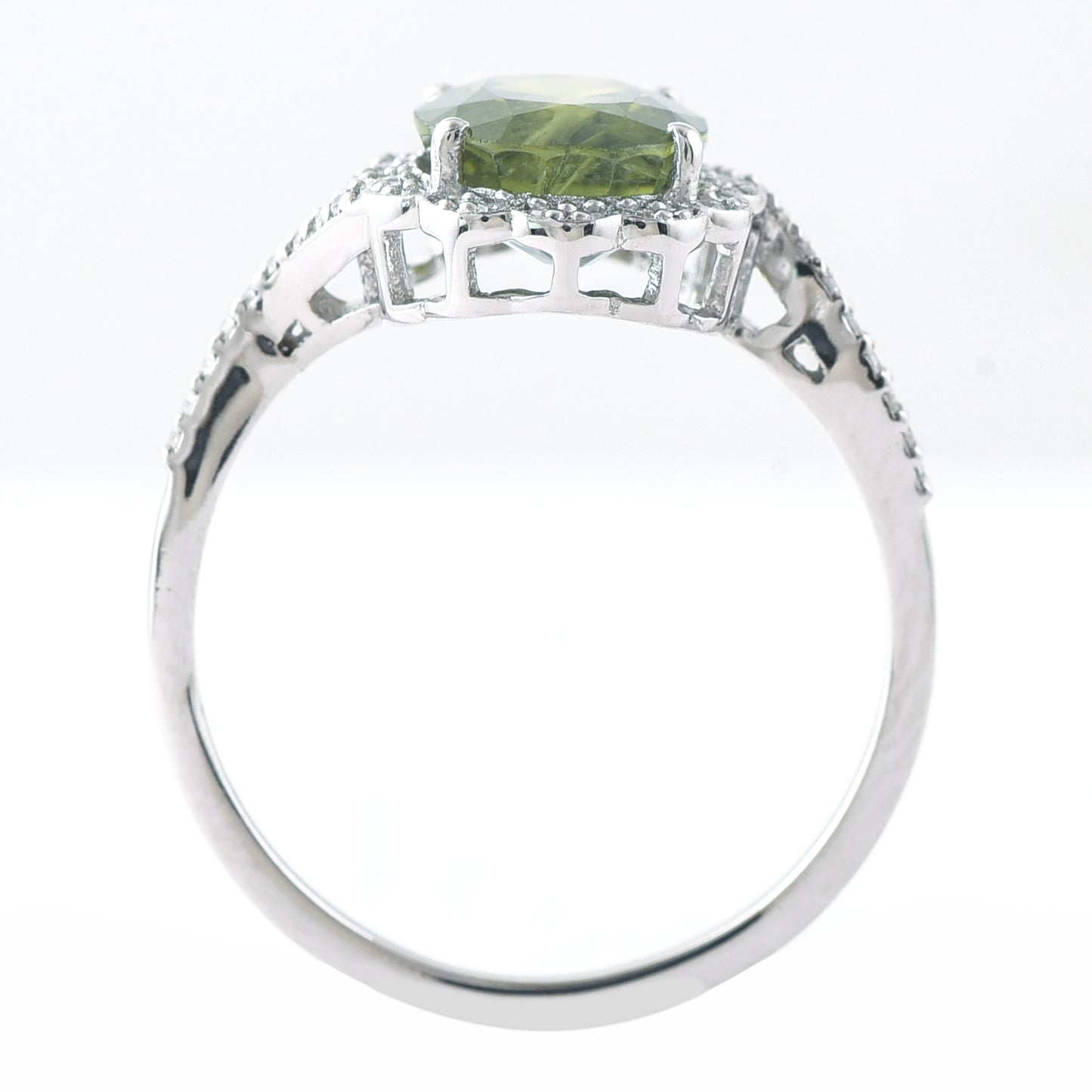 3.13 Ct Oval Mixed Cut Natural Green Sapphire 950 Platinum Ring