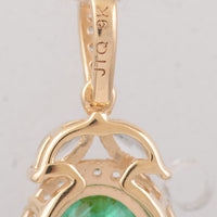 1.71 Ct Oval Emerald 9K Gold Pendant