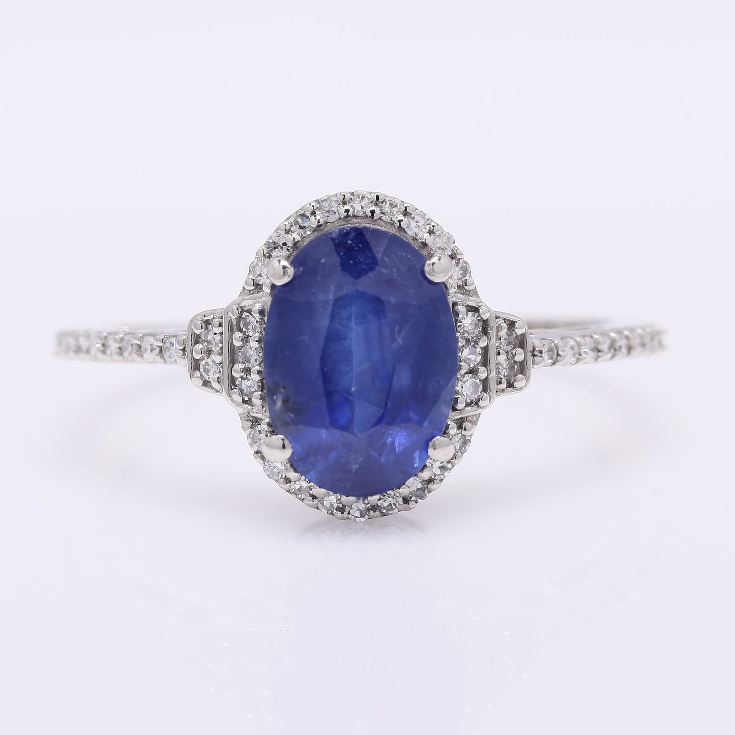 2.41 Ct Oval Mixed Cut Natural Sapphire 950 Platinum Ring