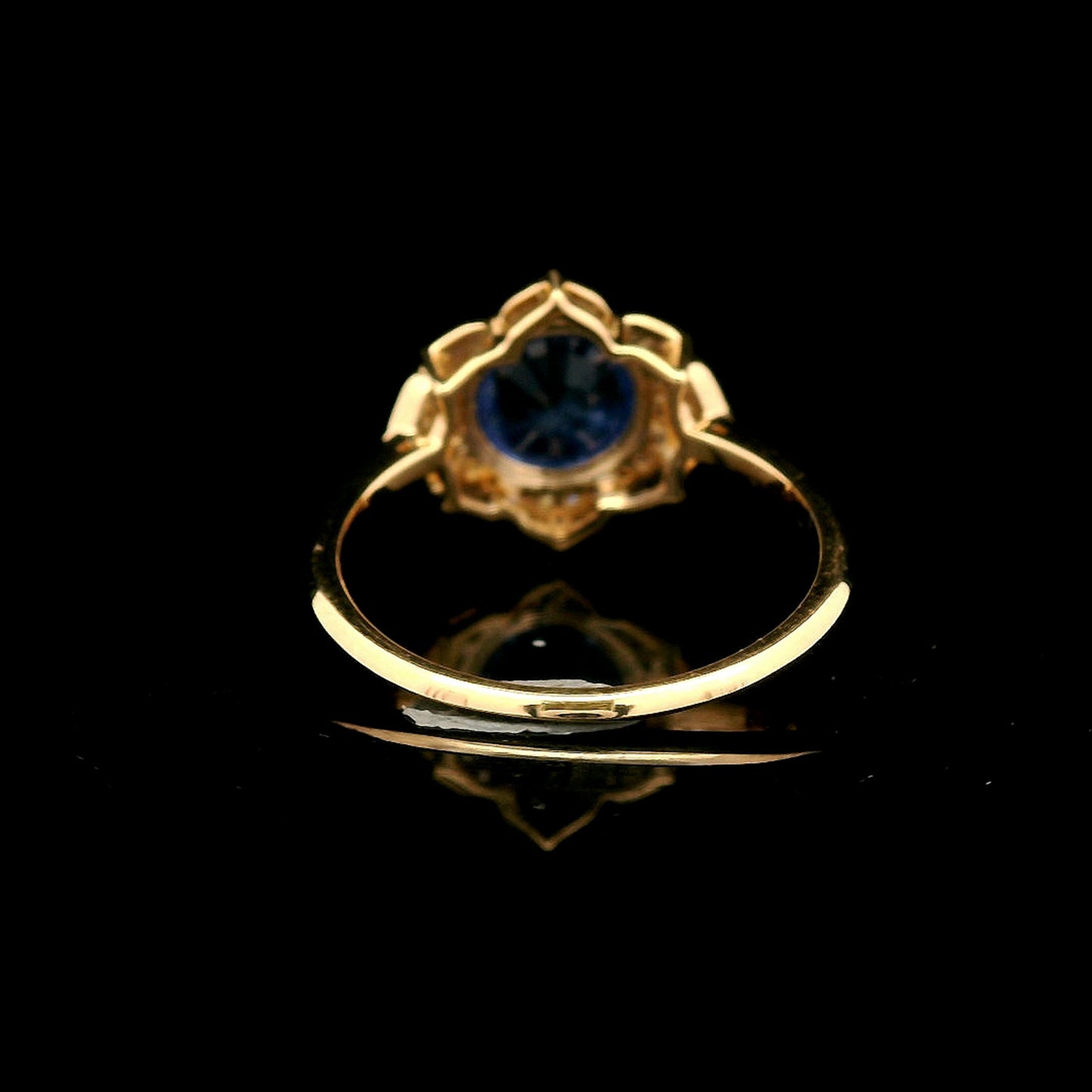 2.13 Ct Round Mixed Cut Natural Sapphire 14K Gold Ring