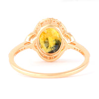 2.67 Ct Oval Mixed Cut Natural Bi Coloured Sapphire 14K Gold Ring