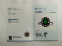 3.48 Ct Oval Mixed Cut Natural Green Sapphire 950 Platinum Ring