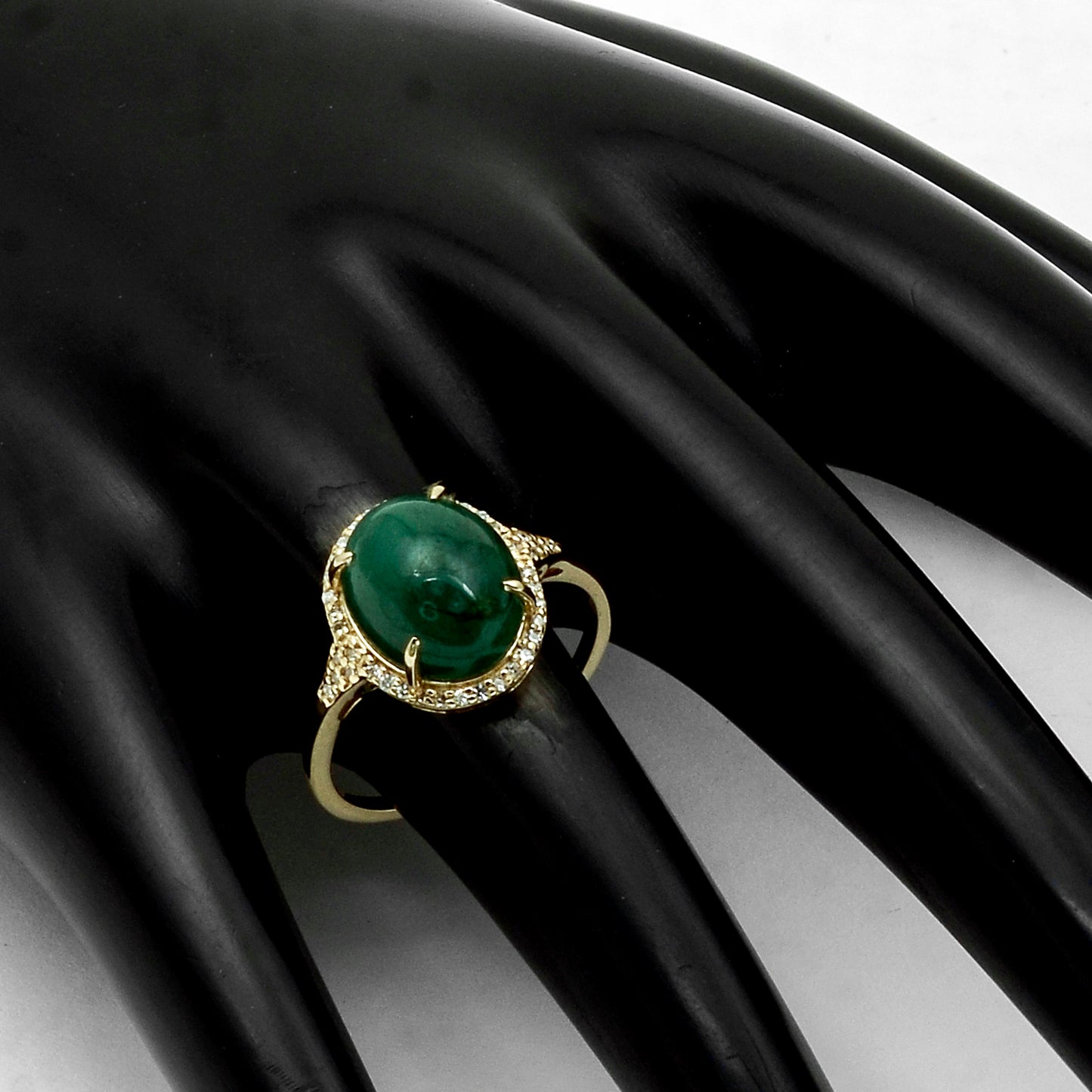 4.36 Ct Oval Natural Emerald 14K Gold Ring