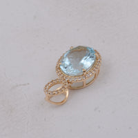 2.45 Ct Oval Aquamarine 9K Gold Pendant
