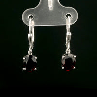 2.73 Ct Oval Garnet 925 Sterling Silver Earrings