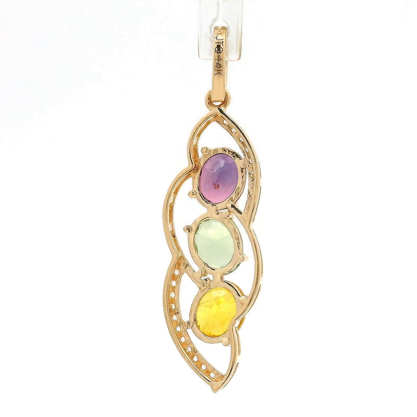 1.90 Ct Oval Multi Sapphire 14K Gold Pendant