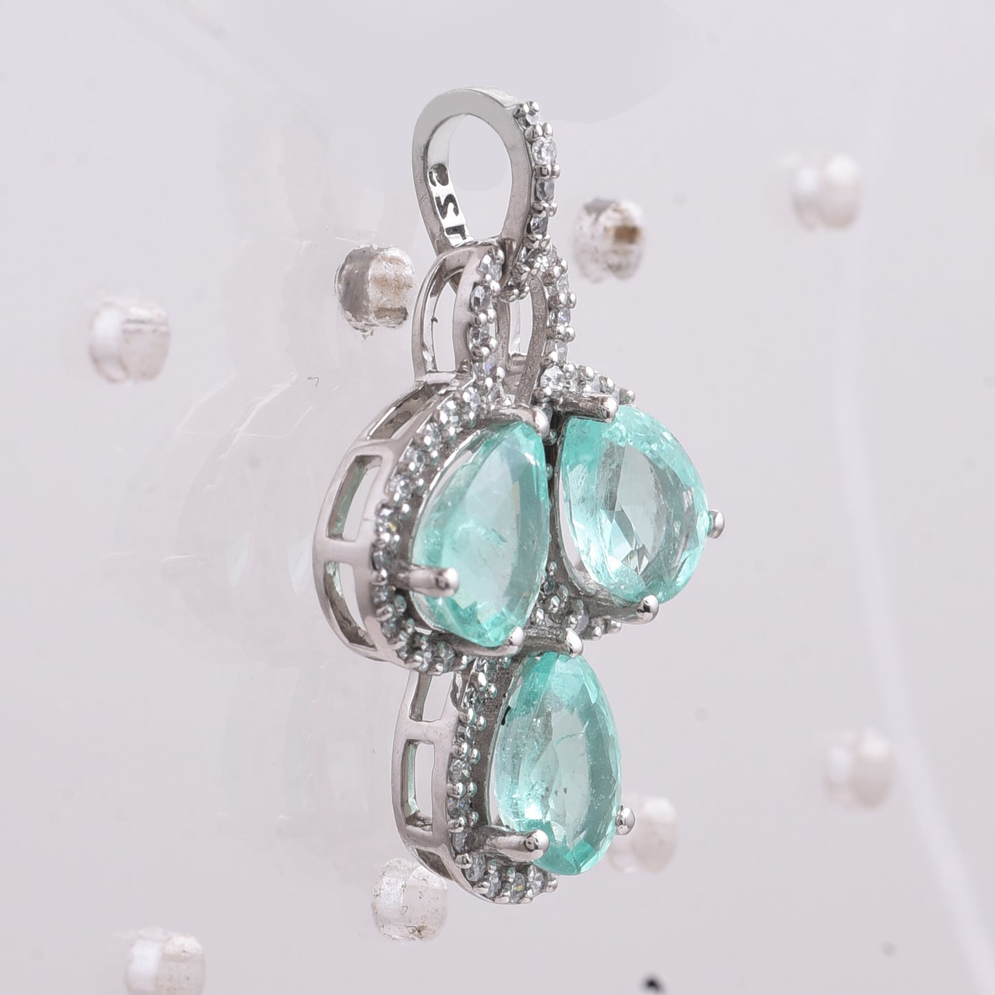 2.17 Ct Pear Mixed Cut Natural Emerald 950 Platinum Pendant