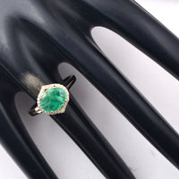 1.49 Ct Oval Mixed Cut Natural Emerald 14K Gold Ring