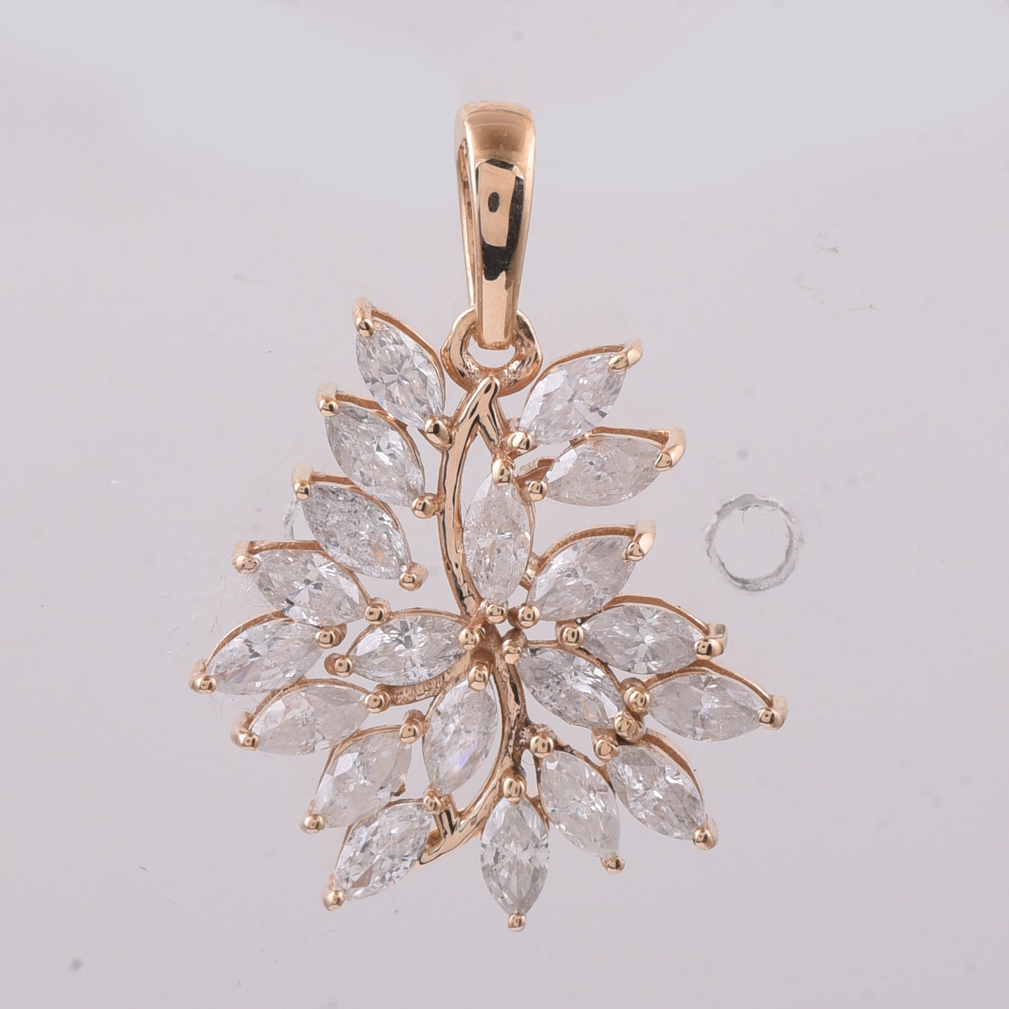 1.04 Ct Marquise Natural Diamond 14K Gold Pendant