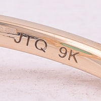 0.90 Ct Round Emerald 9K Gold Ring