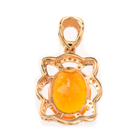 1.83 Ct Oval Mixed Cut Natural Fire Opal 14K Gold Pendant