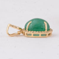 3.32 Ct Oval Emerald 9K Gold Pendant