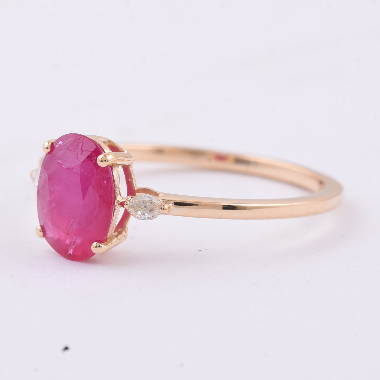 1.44 Ct Oval Natural Ruby 14K Gold Ring