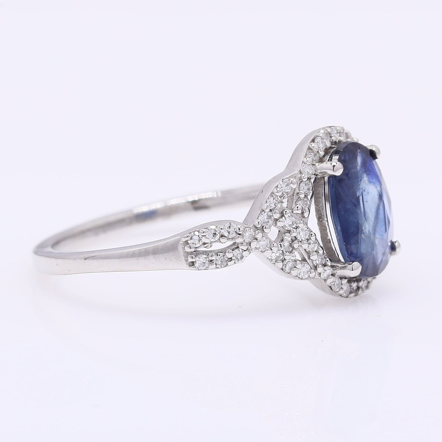 1.38 Ct Oval Mixed Cut Natural Sapphire 950 Platinum Ring