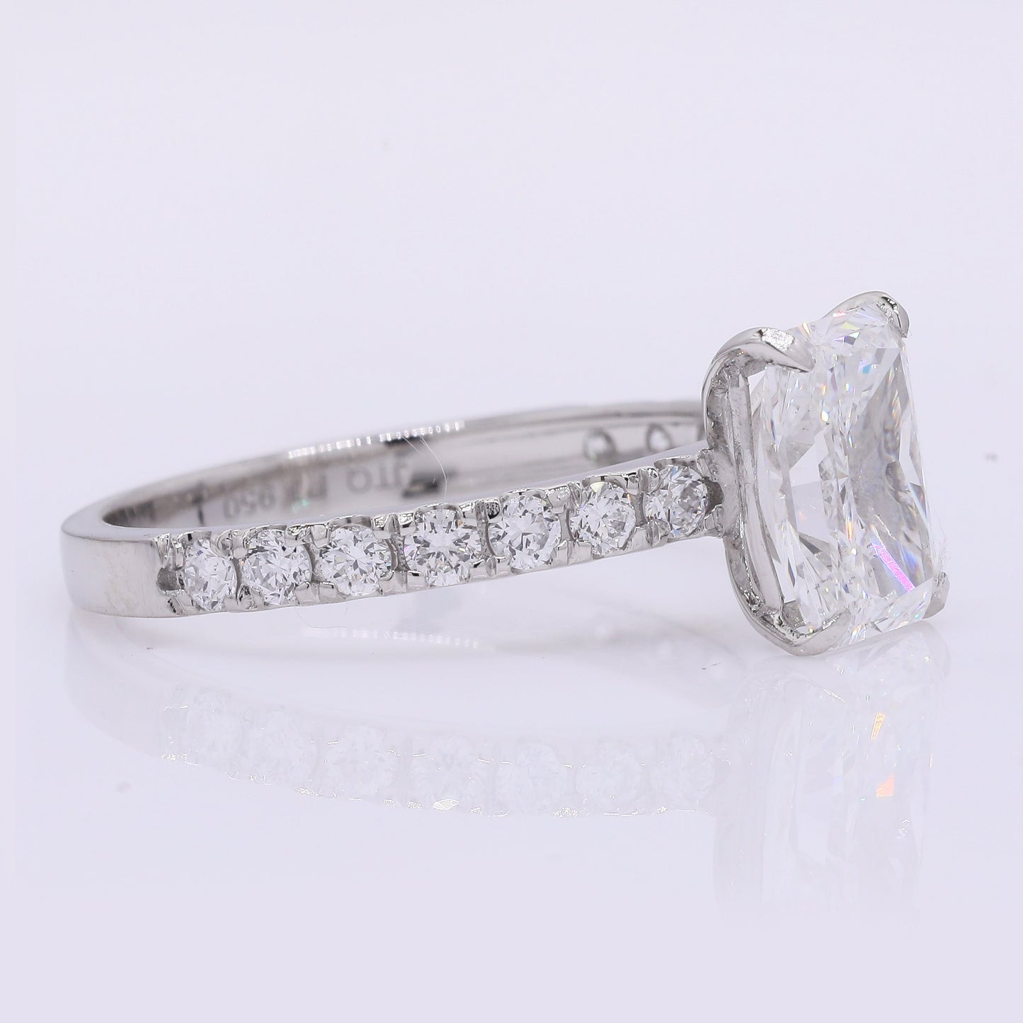 2.42 Carats Lab Grown Diamond 950 Platinum Ring