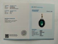 9.29 Ct Oval Mixed Cut Natural Emerald 14K Gold Pendant