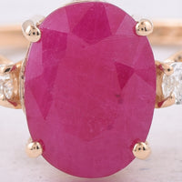 2.82 Ct Oval Natural Ruby 14K Gold Ring